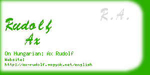 rudolf ax business card